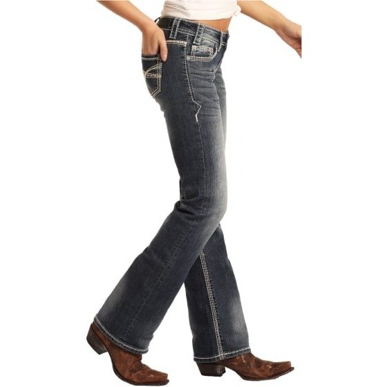 Rock&Roll Women’s Riding Jeans Mid-Rise Vintage W7-9516 - Rock&Roll Denim