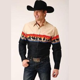 Roper Men's Day's End Scenic Border