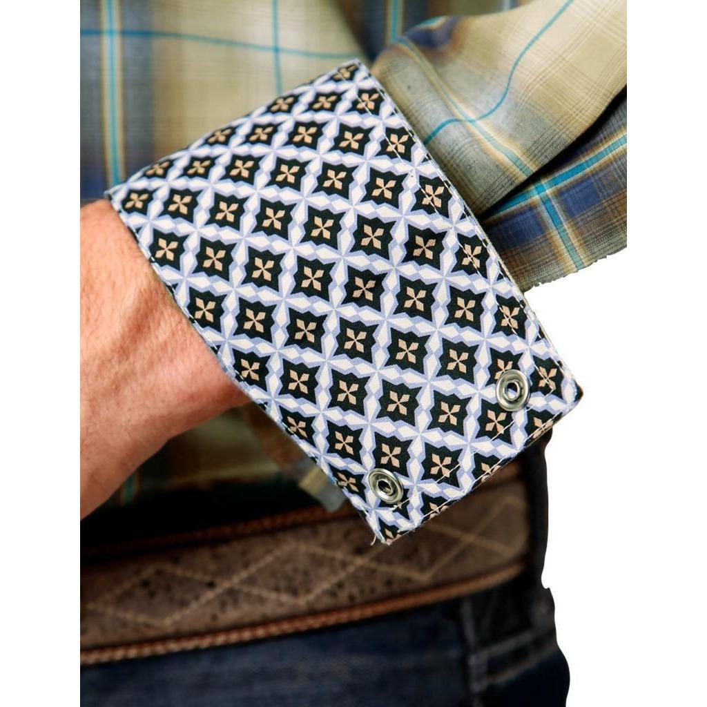 Roper Men's Western Shirt In Sand Dune Plaid Long Sleeve