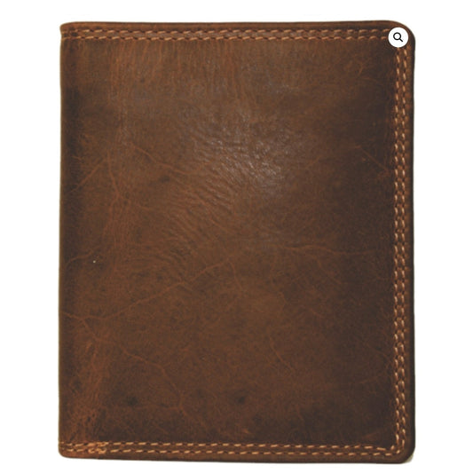 Rugged Earth Mens Leather Wallet with Coin Pocket Brown 990005 - Rugged Earth