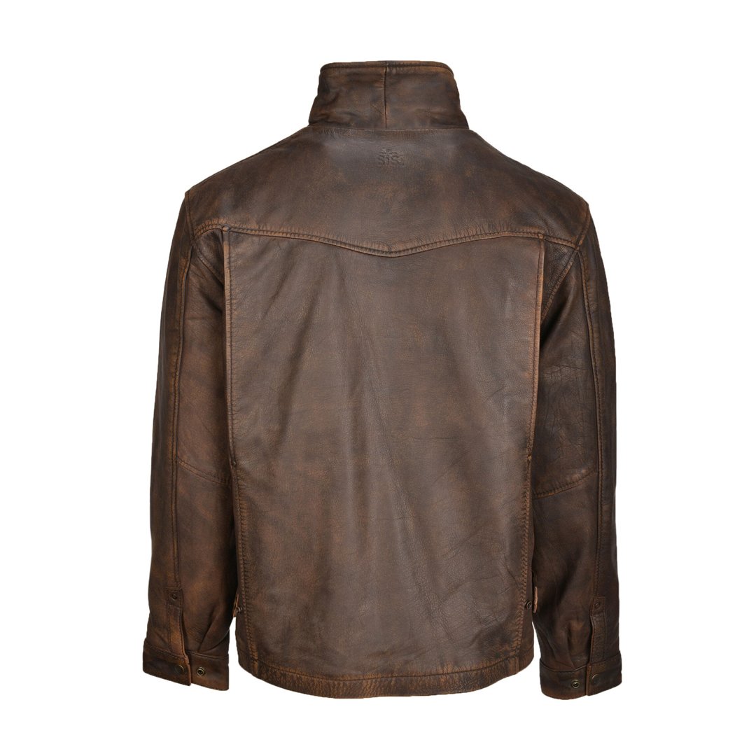 STS Ranchwear Men's The Rifleman Leather Jacket Brown