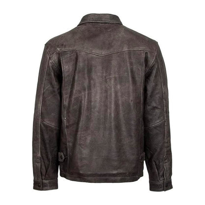STS Ranchwear Rifleman Men's Leather Jacket Contemporary Stone Black STS5481 - STS Ranchwear