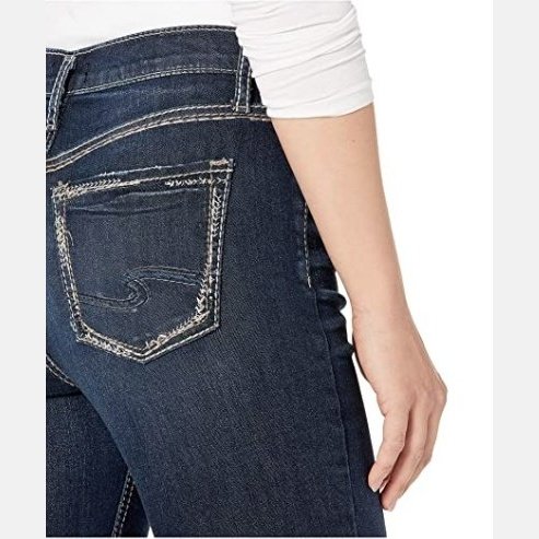 Silver Jeans Women's Calley Curvy Fit Super High Rise Slim Boot Cut