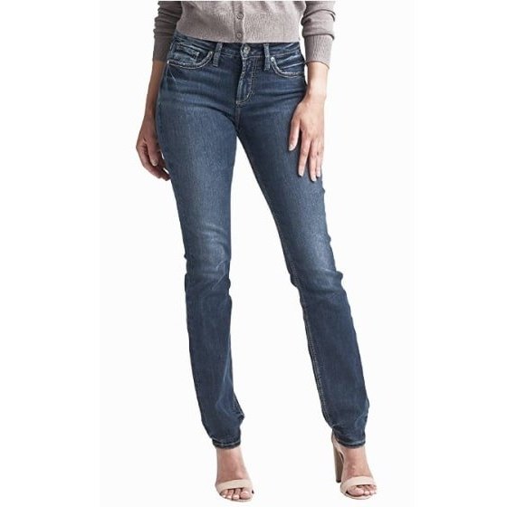 Silver® Jeans Women's Suki Mid Rise Curvy Fit Straight Leg Eco L93413EDB359 - Silver Jeans