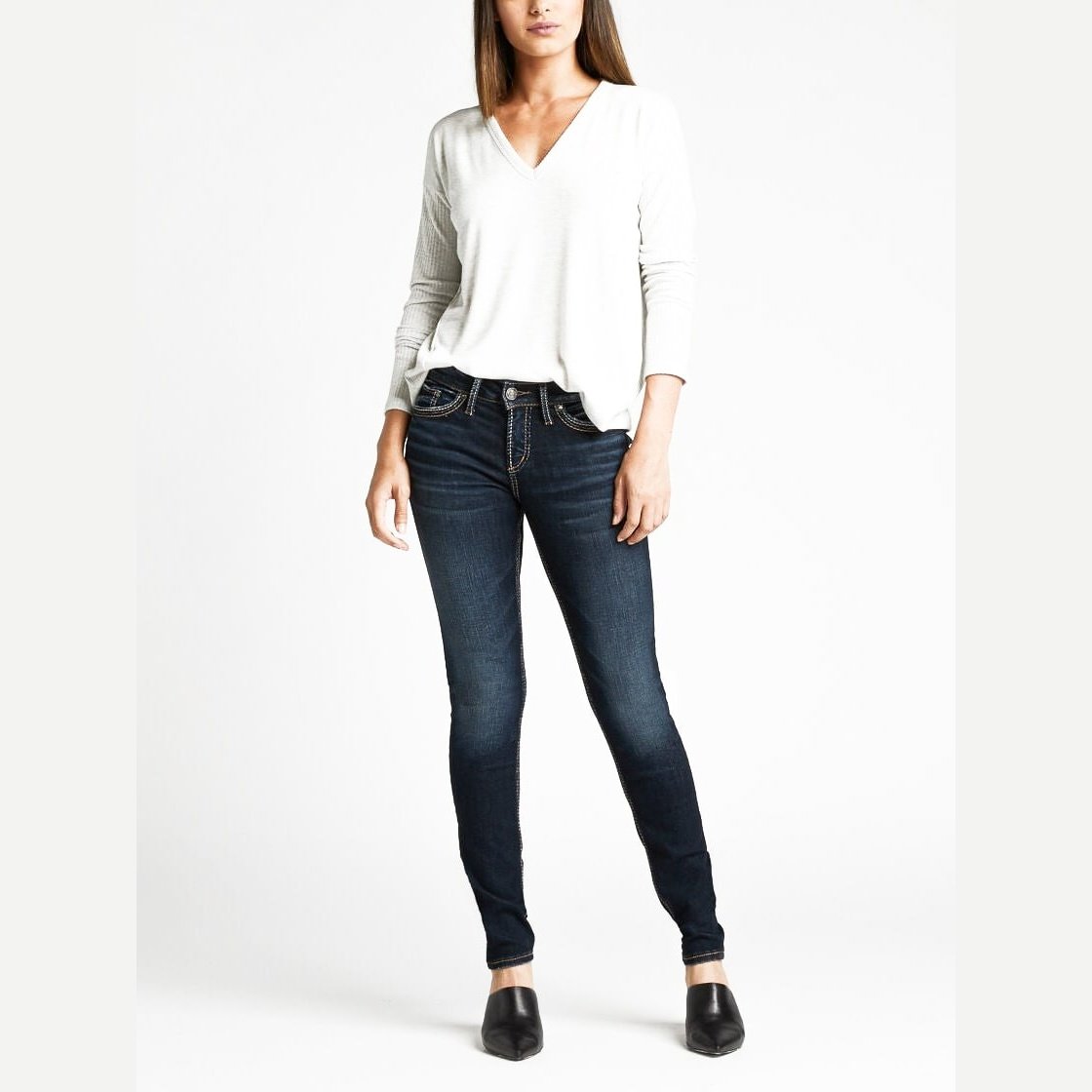 Silver Jeans Women’s Suki Mid Rise Skinny Fit Indigo