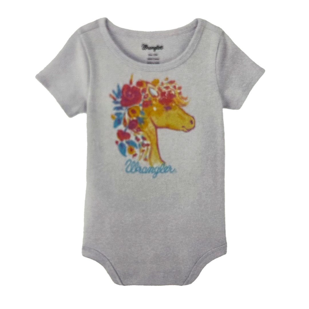 Wrangler Baby Girl Purple Horse Onsie