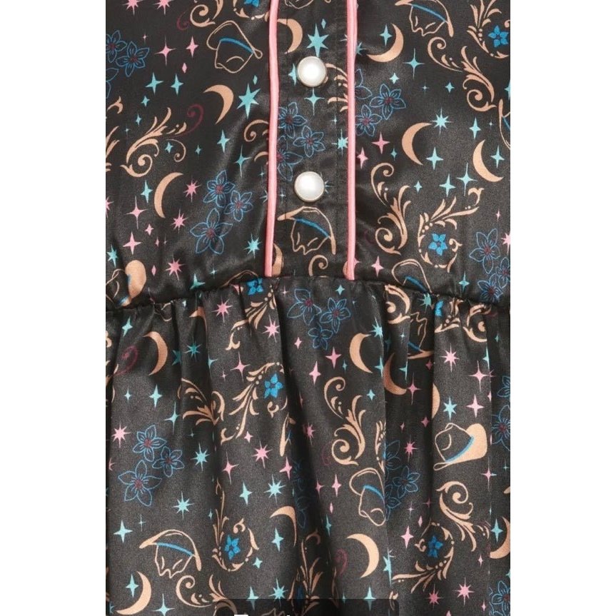 Wrangler Girl’s Black Shimmer Moon, Stars Long Sleeve Western Dress- CLEARANCE