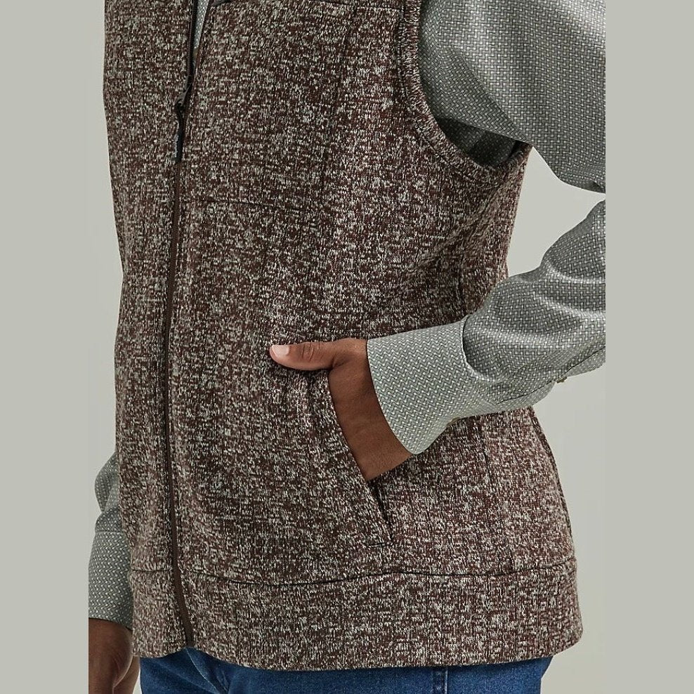 Wrangler Men’s George Strait Zip Front Brown Knit Vest