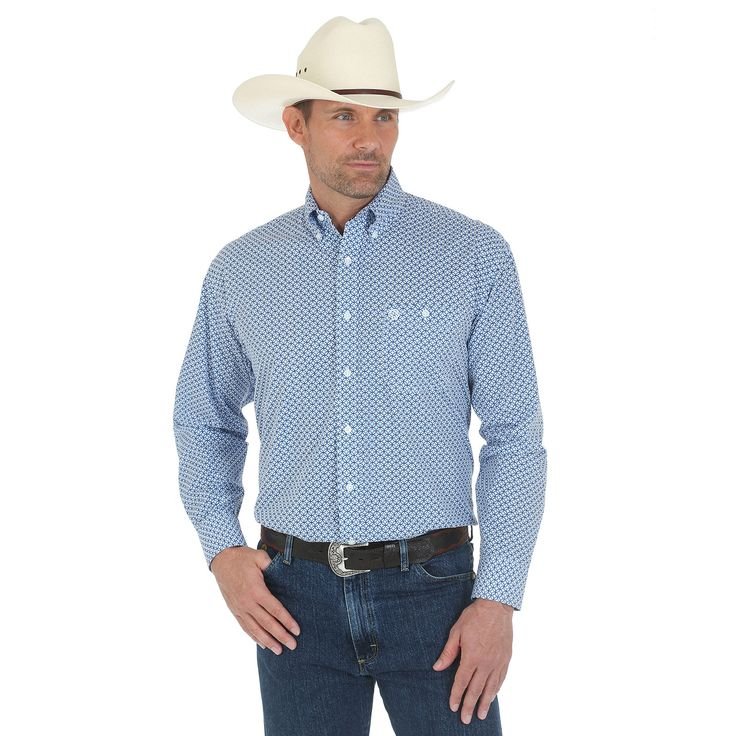 Wrangler Men's Shirt George Strait Long Sleeve Button Down