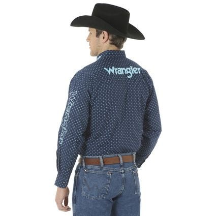 Wrangler Men’s Shirt Long Sleeve Button Down Logo