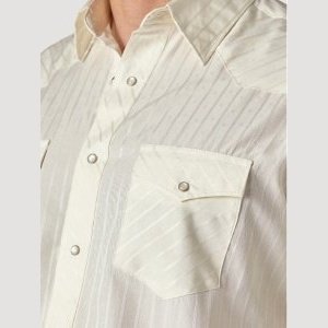 Wrangler Men's Shirt Long Sleeve Western Snaps Dobby Stripe 75226TN - Wrangler