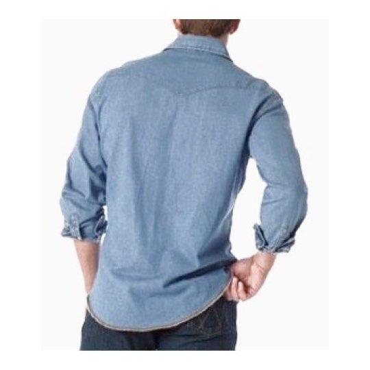Wrangler Men’s Shirt Stone Wash Denim Snaps