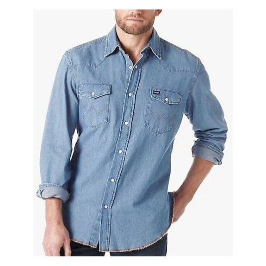 Wrangler Men’s Shirt Western Cowboy Cut Long Sleeve Snaps 1070127SW - Wrangler