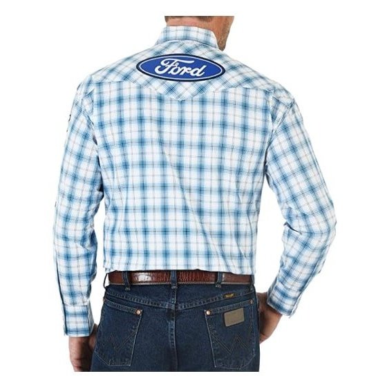 Wrangler Men’s Shirt Western Long Sleeve Ford Logo - Clearance
