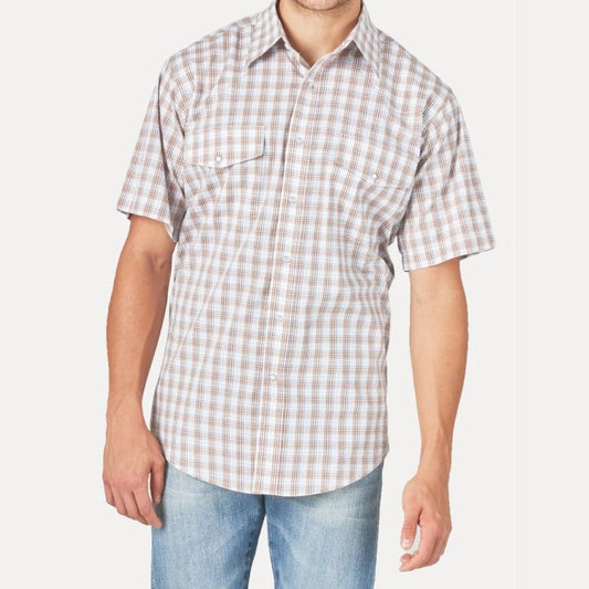 Wrangler Men’s Shirt Western Short Sleeve Stain & Wrinkle Resist Snaps 112314903 - Wrangler