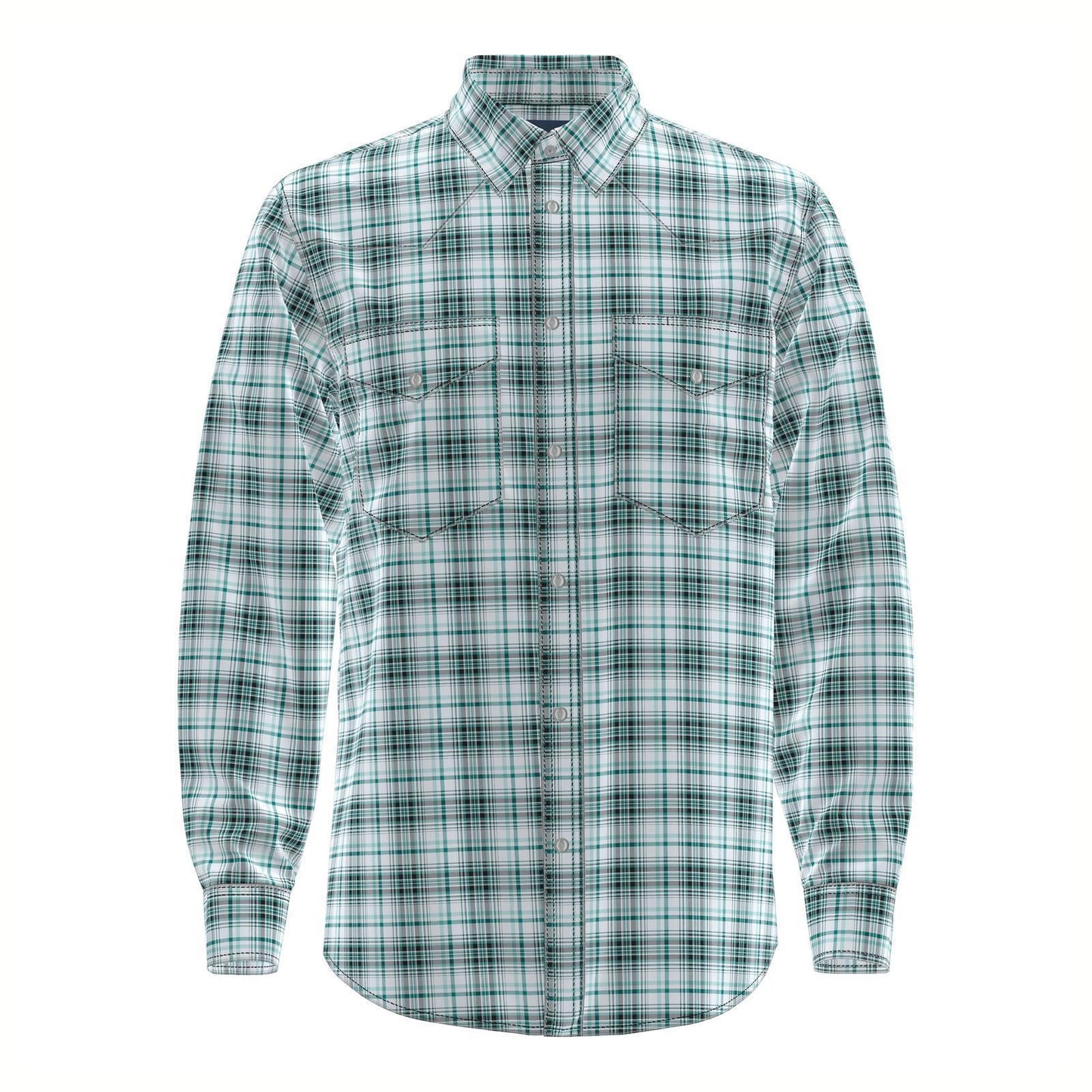 Wrangler Men's Wrinkle Resist Long Sleeve Shirt Classic Fit Turquoise