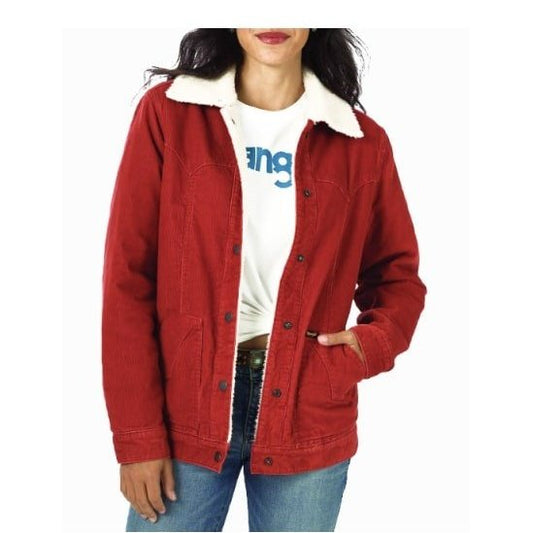 Wrangler Women’s Jacket Sherpa Lined Corduroy Rust 112317289 - Wrangler