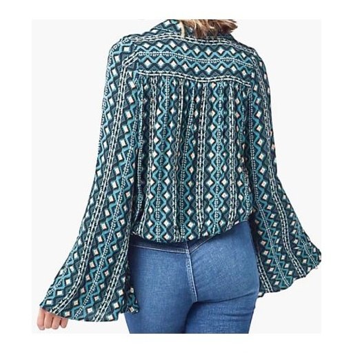 Wrangler Women’s Top Retro Collared Crop Bell Sleeve - CLEARANCE