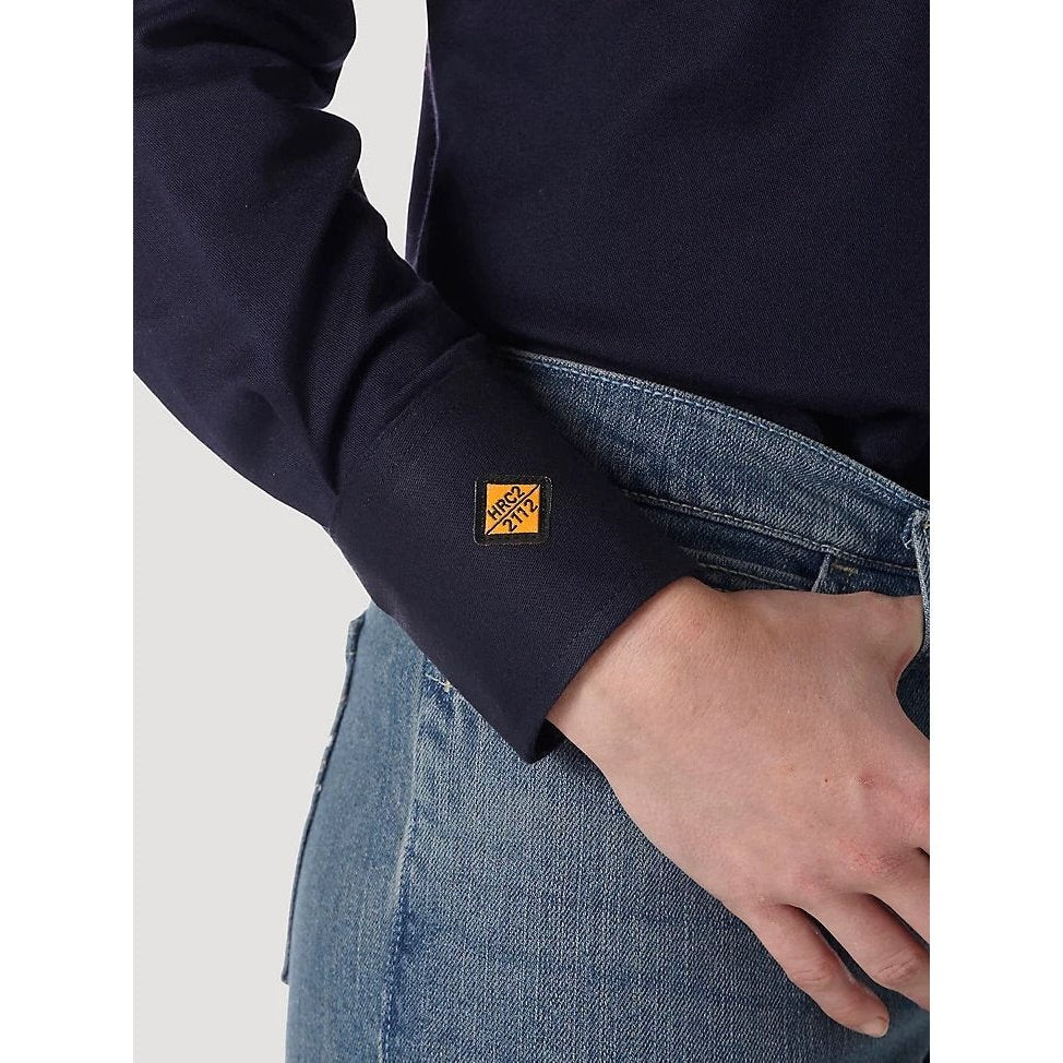 Wrangler Women’s Work Flame Resistant Long Sleeve Snap In Navy