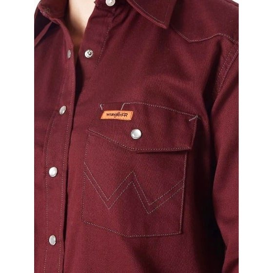 Wrangler Women’s Work Shirt Flame Resistant Long Sleeve Snaps
