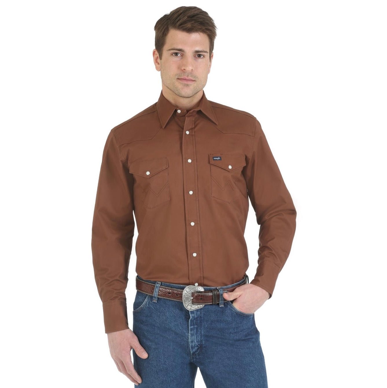Wrangler Work Men's Shirt Advanced Comfort Long Sleeve Snaps Various Colours - Wrangler