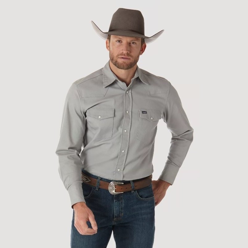 Wrangler Men's Work Shirt Advanced Comfort Long Sleeve - Wrangler