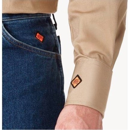 Wrangler Work Men's Shirt Flame Resistant Khaki