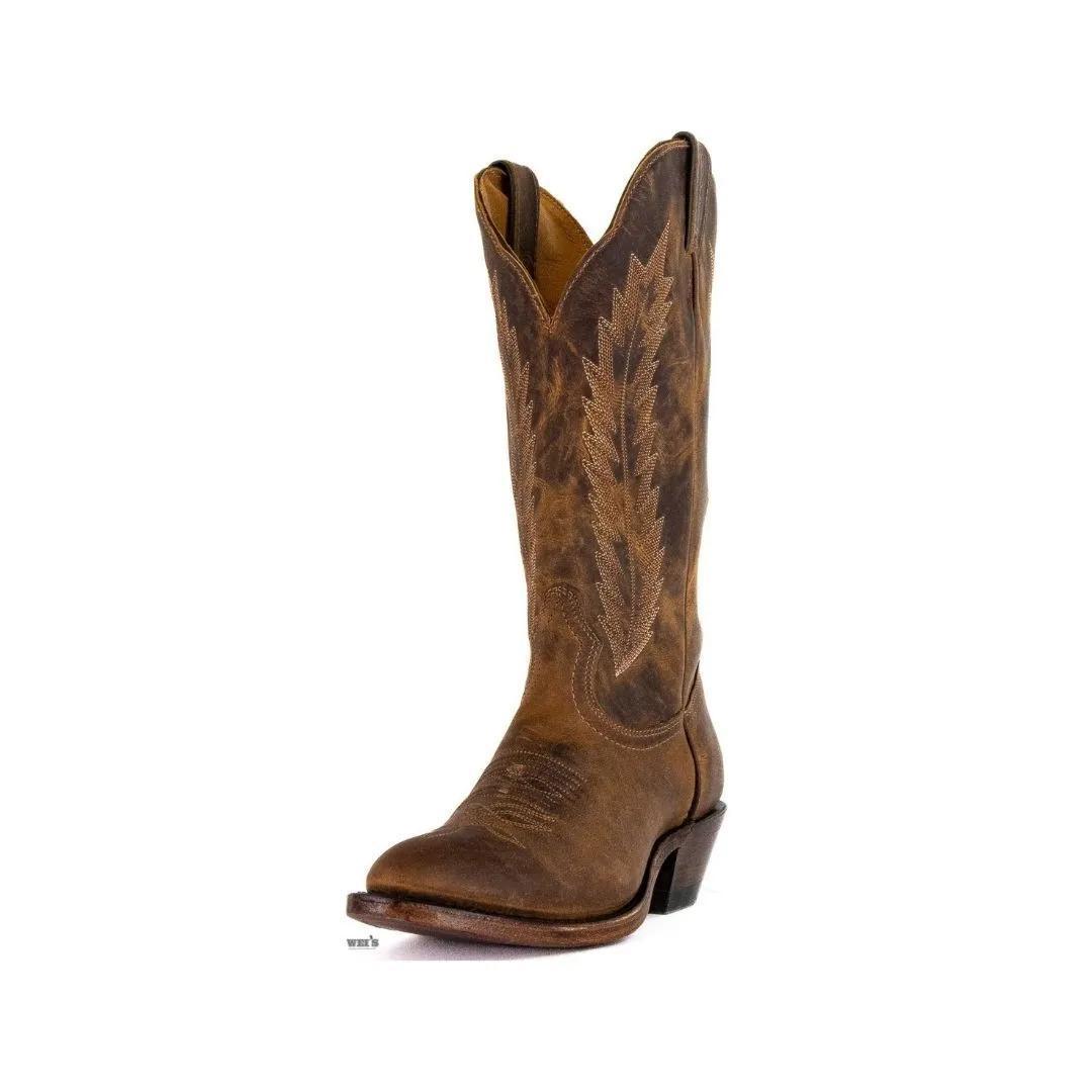 Boulet Women’s Cowgirl Boots 12" Oiled Cowhide Cowboy Riding Heel R Toe