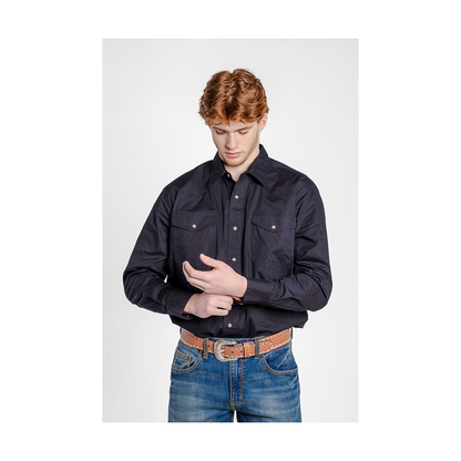 Roper Men's Solid Poplin Back Yoke Snap Shirt