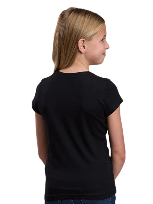 Roper Girl's Five Star Black Horse T-Shirt