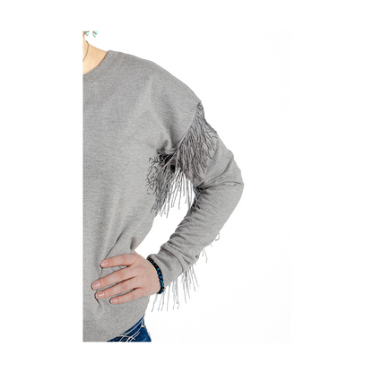 Roper Women's Heather Grey Fleece Long Sleeve Top
