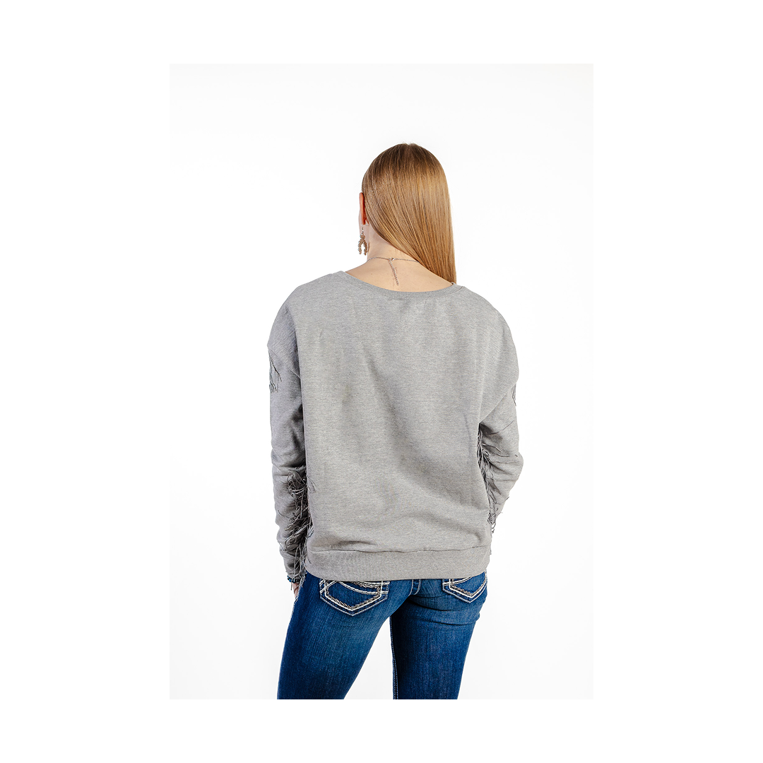 Roper Women's Heather Grey Fleece Long Sleeve Top