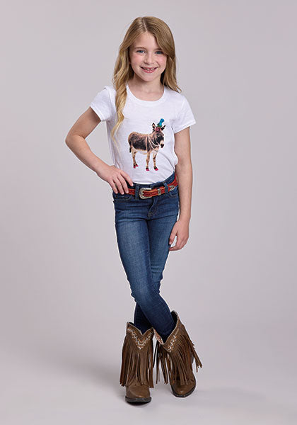 Roper Girl's Slub Jersey Knit Short Sleeve Tee weis-western-wear