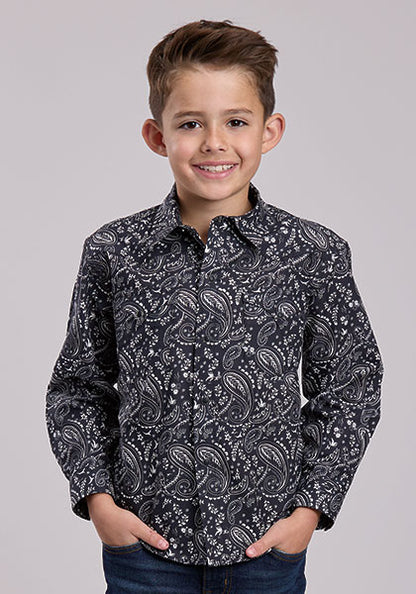 Roper Boy's Long Sleeve Paisley Print Snap Shirt weis-western-wear