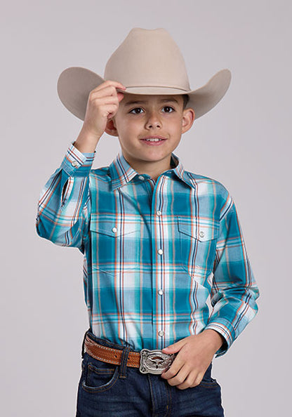 Roper Boy's Plaid Long Sleeve Snap Shirt weis-western-wear