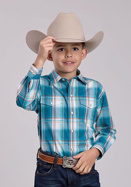 Roper Boy's Plaid Long Sleeve Snap Shirt weis-western-wear