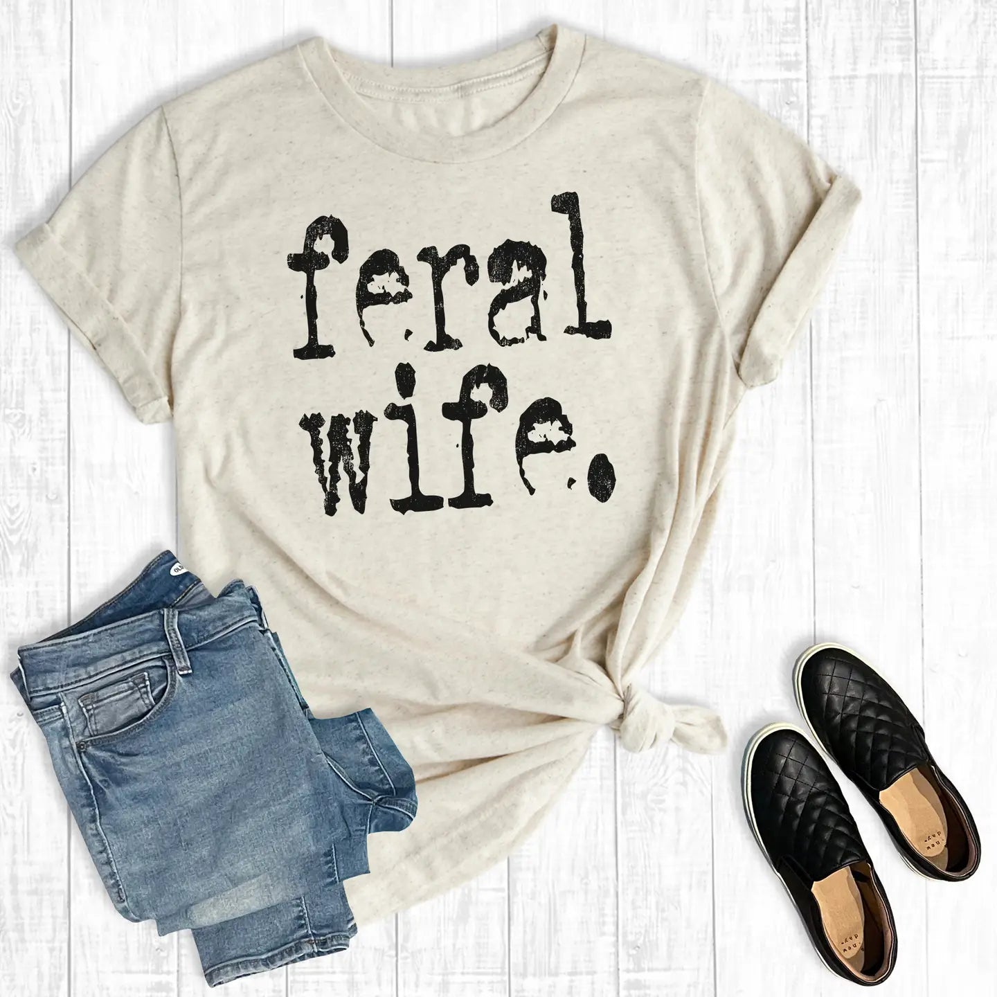 The Way Down South Funny Feral Wife Graphic Tee weis-western-wear