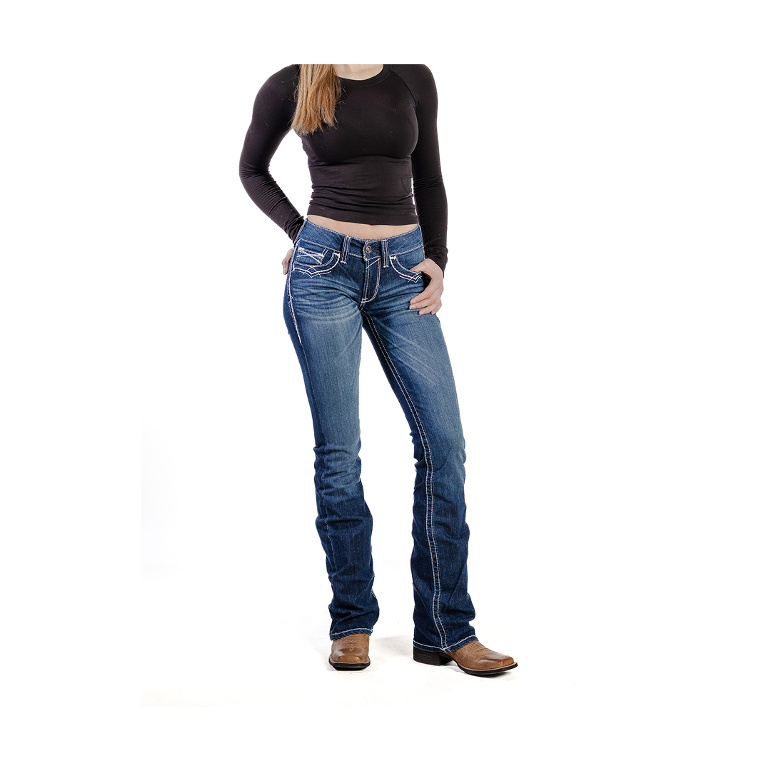 Ariat Women's R.E.A.L. Mid Rise Stretch Entwined Boot Cut Jean