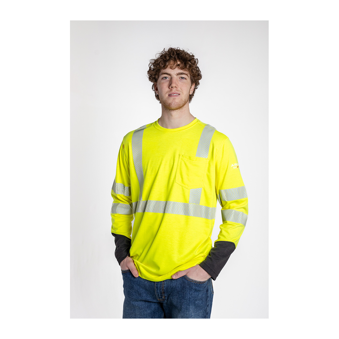 Ariat Men's Flame Resistant Hi-Vis LS T-Shirt Yellow