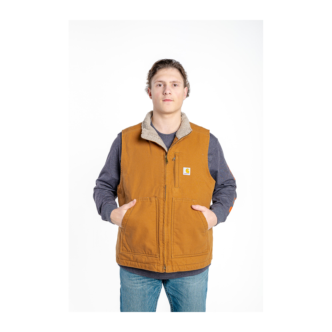 Carhartt Men’s Vest Loose Fit Washed Duck Lined