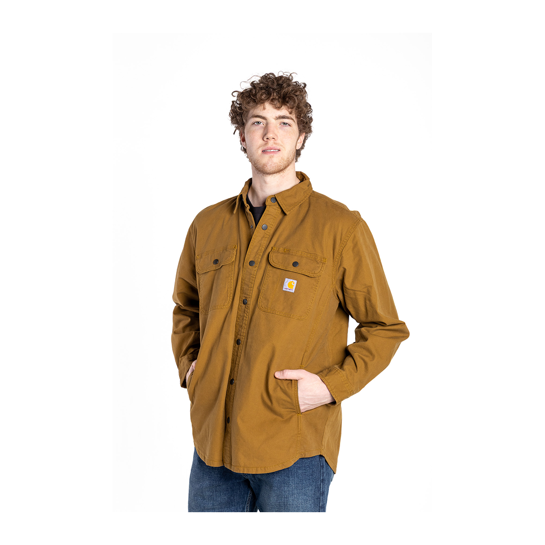 Carhartt Men's Shirt Jacket Rugged Flex Relaxed Fit Canvas Fleece