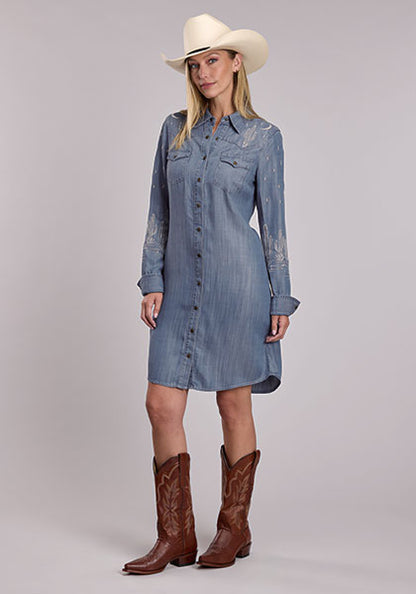 Stetson Women's Denim Shirt Dress with Lavish Embroidery weis-western-wear