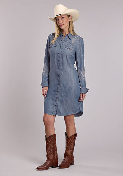 Stetson Women's Denim Shirt Dress with Lavish Embroidery weis-western-wear