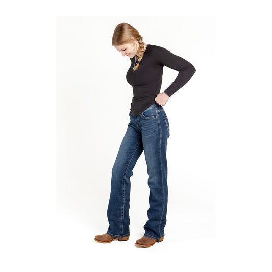 Wrangler Women’s Jeans Riding Mid Rise Relaxed Fit Jade
