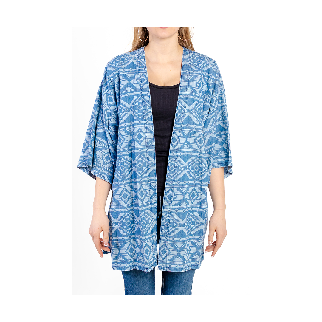 Wrangler Women's Geometric Denim Kimono - CLEARANCE