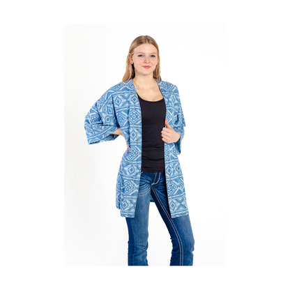 Wrangler Women's Geometric Denim Kimono - CLEARANCE