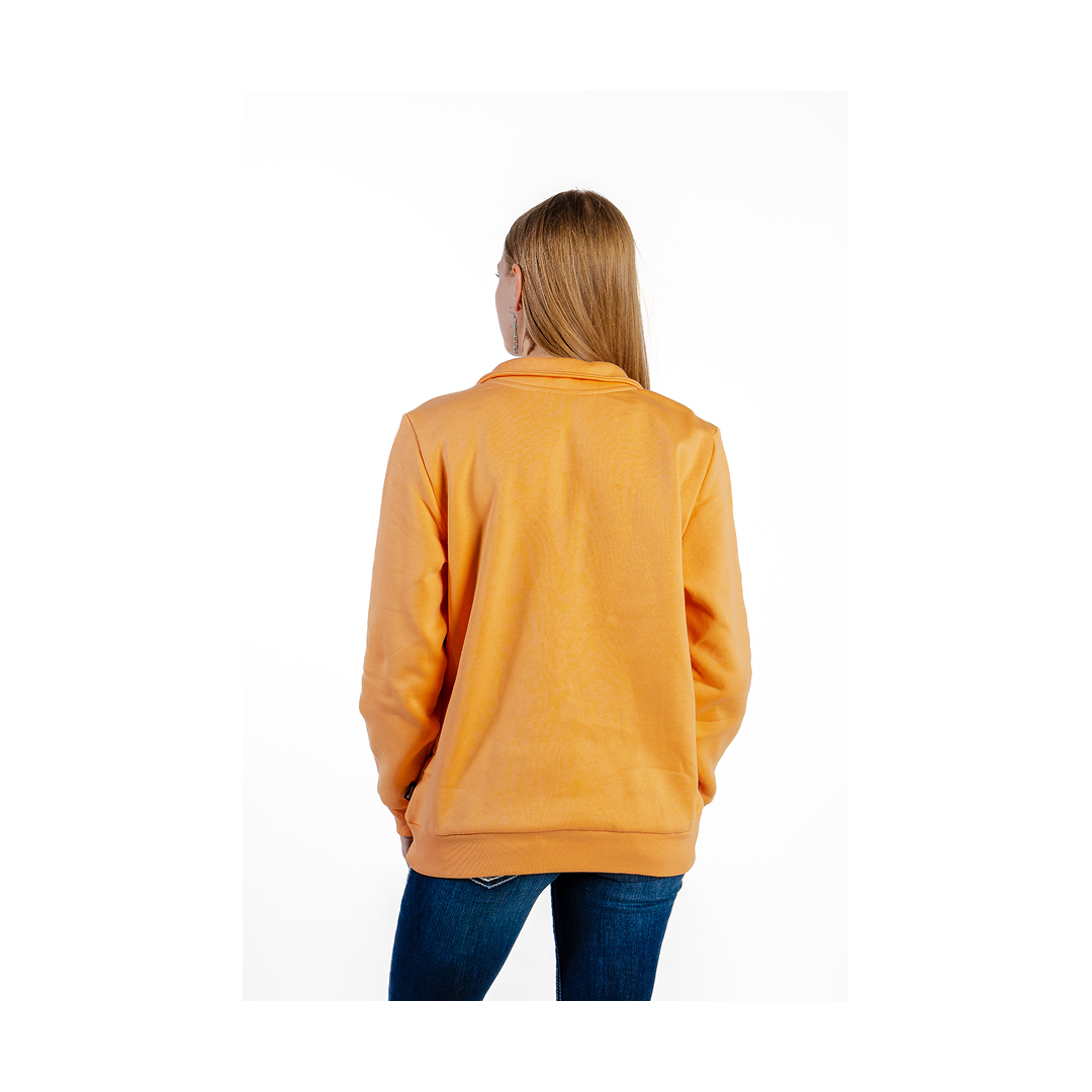 Wrangler Women's Retro Americana Sweatshirt 1/4 Zip In Orange