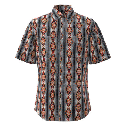 Wrangler Men's Checotah Dress Western Short Sleeve Shirt Classic Fit Black Multi weis-western-wear