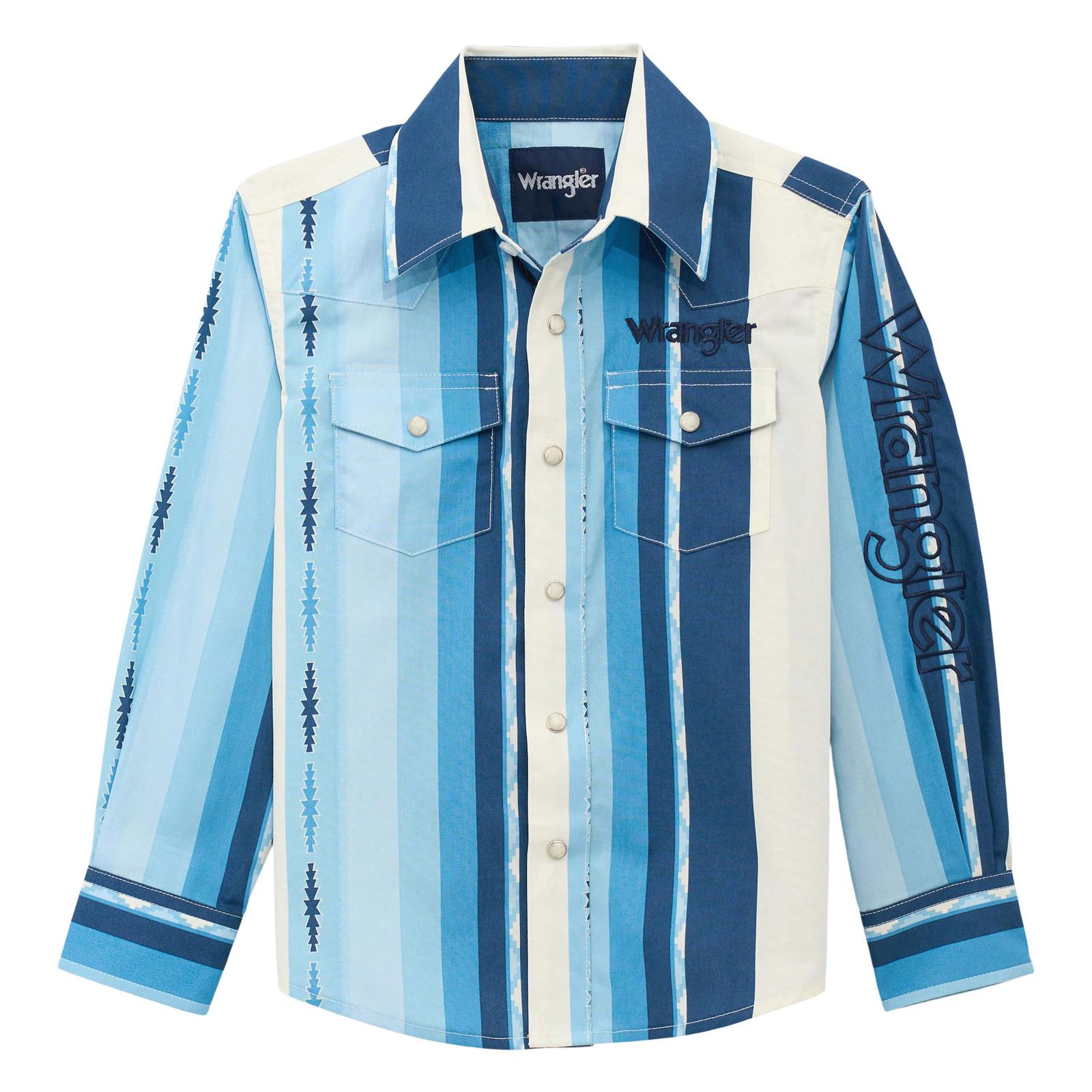 Wrangler Boys Logo Long Sleeve Shirt weis-western-wear