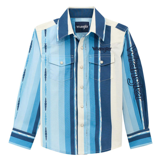 Wrangler Boys Logo Long Sleeve Shirt weis-western-wear